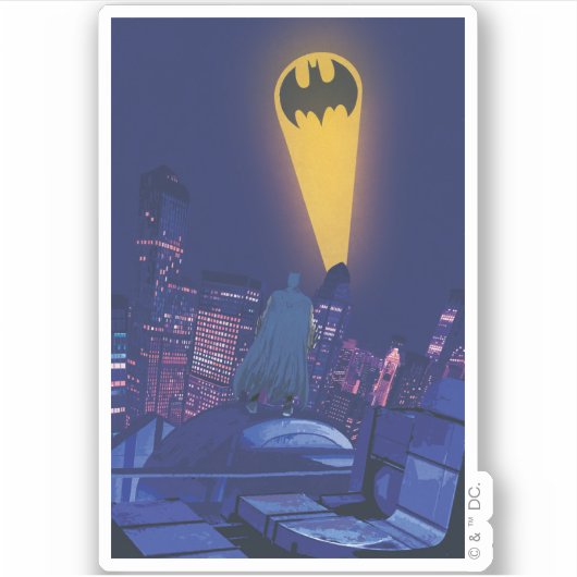 Vleermuissignaal boven Gotham Sticker (Voorkant)