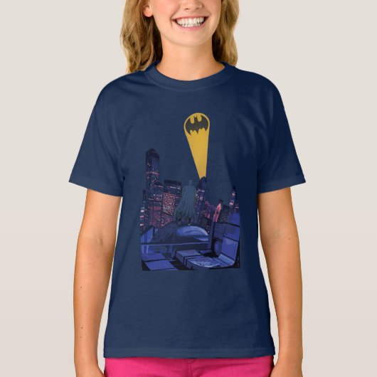Vleermuissignaal boven Gotham T-shirt (Voorkant)