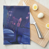 Vleermuissignaal boven Gotham Theedoek (Quarter Fold)