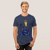Vleermuissignaal boven Gotham Tri-Blend Shirt (Voorkant volledig)