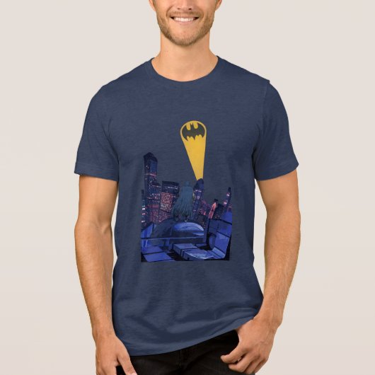 Vleermuissignaal boven Gotham Tri-Blend Shirt (Voorkant)