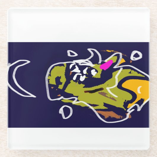 Vleermuissterren Glazen Onderzetter (Voorkant)