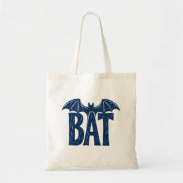 Vleermuisvleugels Halloween Linocut-ontwerp Tote Bag