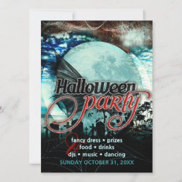 Vleermuisvleugels Maan Begraafplaats Halloween Fee Kaart