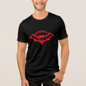 Vleermuisvlucht: Happy Halloween Tri-Blend Shirt (Voorkant)