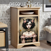 Vleermuisvrouw Gotische Elegantie Decoupage Tissuepapier