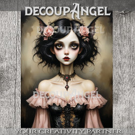 Vleermuisvrouw Gotische Elegantie Decoupage Tissuepapier