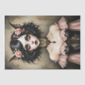 Vleermuisvrouw Gotische Elegantie Decoupage Tissuepapier (Voorkant)