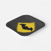 Vleermuiswaarschuwing Halloween Papieren Bordje (Gebogen)