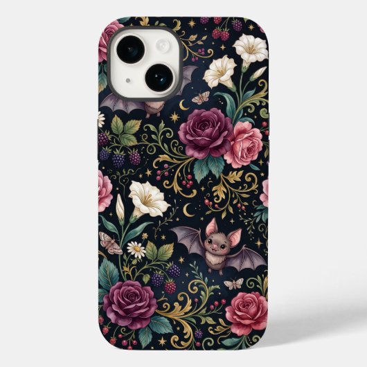 Vleermuizen die door rozen vliegen Gotische iPhone Case-Mate iPhone Case (Achterkant)