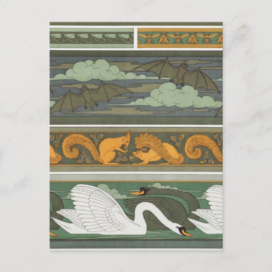 Vleermuizen Eekhoorns Zwanen Wildlife  Natuur kuns Briefkaart (Voorkant)