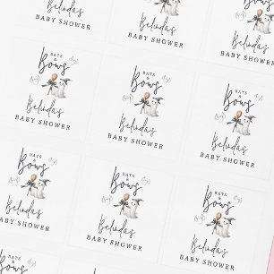 Vleermuizen En Bogen Halloween Baby Shower Feest Vierkante Sticker