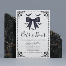 Vleermuizen en bogen Halloween baby shower uitnodi