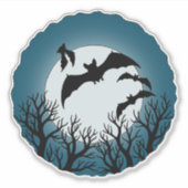 Vleermuizen en Bomen Tegen de Maan Sticker (Voorkant)