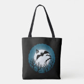 Vleermuizen en Bomen Tegen de Maan Tote Bag (Achterkant)