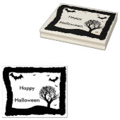 Vleermuizen en boomlandschap 2 silhouet kunststemp rubberstempel (Gestempeld)