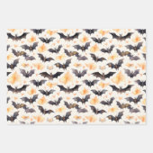 Vleermuizen en herfstbladeren Elegant Halloween Inpakpapier Vel (Voorkant 3)