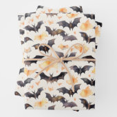 Vleermuizen en herfstbladeren Elegant Halloween Inpakpapier Vel (In situ)