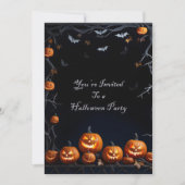 Vleermuizen en Jack-O-Lanterns Halloween Kaart (Voorkant)