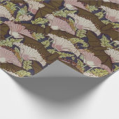 vleermuizen en klaprozen patroon Art Nouveau Cadeaupapier (Hoek)