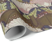 vleermuizen en klaprozen patroon Art Nouveau Cadeaupapier (Rol Hoek)