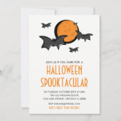Vleermuizen en Maan Halloween-feest uitnodigingska Kaart (Voorkant)