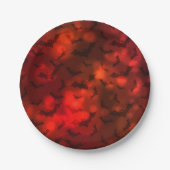 Vleermuizen en maan rood zwart patroon papieren bordje (Voorkant)