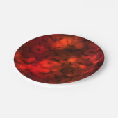 Vleermuizen en maan rood zwart patroon papieren bordje (Gekanteld)