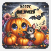 Vleermuizen En Pompoenen Halloween Sticker (Voorkant)