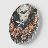 Vleermuizen en Pompoenen Wandklok (Hoek)