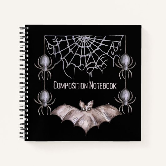 Vleermuizen en spinnen Spooky Gothic Notitieboek (Voorkant)