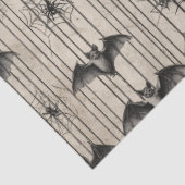 vleermuizen en spinnenwebben op Distressed Stripe Tissuepapier (Detail)