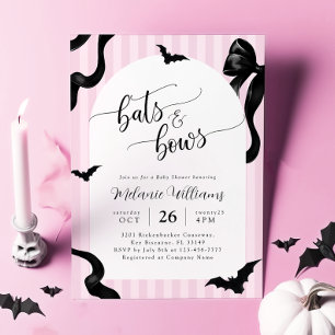 Vleermuizen en strikken Halloween baby shower uitn Kaart