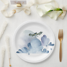 Vleermuizen en wolken papieren bordje