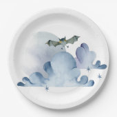 Vleermuizen en wolken papieren bordje (Voorkant)