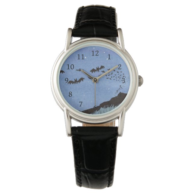 Vleermuizen Halloween Horloge (Voorkant)