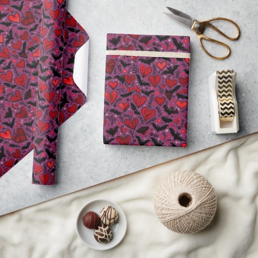 Vleermuizen & Harten Cadeaupapier (Crafts)