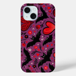 Vleermuizen & Harten iPhone 15 Case