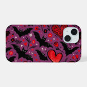 Vleermuizen & Harten iPhone 15 Case (Achterkant horizontaal)