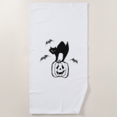 vleermuizen kat pompoen halloween strandlaken (Voorkant)