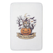 Vleermuizen Katten Pompoenen Halloween Heks Kat Gr Badmat (Voorkant Verticaal)