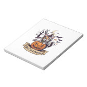 Vleermuizen Katten Pompoenen Halloween Heks Kat Gr Notitieblok (Linkerzijde)