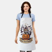 Vleermuizen Katten Pompoenen Halloween Heks Kat Gr Schort (Gedragen)