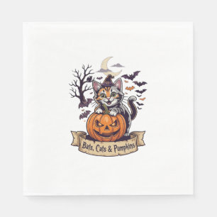 Vleermuizen Katten Pompoenen Halloween Heks Kat Gr Servet