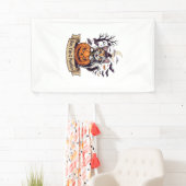 Vleermuizen Katten Pompoenen Halloween Heks Kat Gr Spandoek (Insitu)