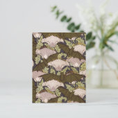 Vleermuizen & klaprozen, dieren & bloemen design a briefkaart (Staand voorkant)