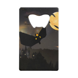 Vleermuizen Maan en Halloween Creditkaart Flessenopener