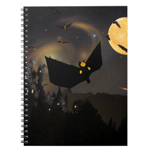 Vleermuizen Maan en Halloween Notitieboek (Voorkant)