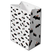 Vleermuizen met kerstmutsen medium cadeauzakje (Achterkant Gekanteld)