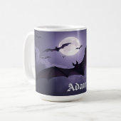 Vleermuizen op een spookachtige nacht koffiemok (Voorkant links)